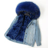 OFTBUY 2019 Winter Jacket Women Real Fur Coat Parka Real raccoon collar Rex Rabbit liner striped bomber Denim jacket Streetwear