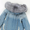 OFTBUY 2019 Winter Jacket Women Real Fur Coat Parka Real raccoon collar Rex Rabbit liner striped bomber Denim jacket Streetwear