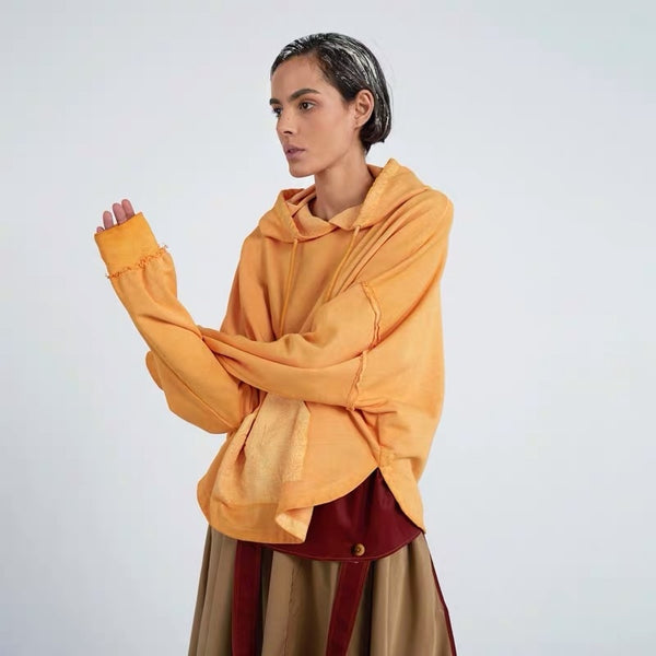 2019 SS New Collection original design orange oversized long sleeve hoodies women