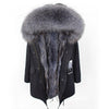 Women Parkas Real Natural Fur Winter Parka Raccoon Fur Collar Fox Fur Liner Jacket Coat