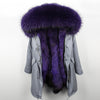 Women Parkas Real Natural Fur Winter Parka Raccoon Fur Collar Fox Fur Liner Jacket Coat