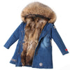 Women Parkas Real Natural Fur Winter Parka Raccoon Fur Collar Fox Fur Liner Jacket Coat