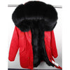 Women Parkas Real Natural Fur Winter Parka Raccoon Fur Collar Fox Fur Liner Jacket Coat