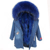 Women Parkas Real Natural Fur Winter Parka Raccoon Fur Collar Fox Fur Liner Jacket Coat