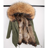 Women Parkas Real Natural Fur Winter Parka Raccoon Fur Collar Fox Fur Liner Jacket Coat