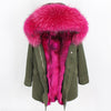 Women Parkas Real Natural Fur Winter Parka Raccoon Fur Collar Fox Fur Liner Jacket Coat