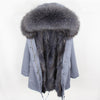 Women Parkas Real Natural Fur Winter Parka Raccoon Fur Collar Fox Fur Liner Jacket Coat