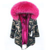 Women Parkas Real Natural Fur Winter Parka Raccoon Fur Collar Fox Fur Liner Jacket Coat