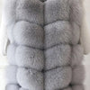 100% true fur coat Women's warm and stylish natural fox fur jacket vest Stand collar long sleeve leather coat Natural fur coats