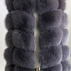100% true fur coat Women's warm and stylish natural fox fur jacket vest Stand collar long sleeve leather coat Natural fur coats