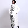 Winter Jacket Women X-Long Print Slim Thick White Duck Down Coat Elegant Fashion Female Warm Overcoat BOoDinerinle YR159