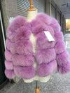 FURSARCAR 2019 Fashion Dark Gray Coat Short Real Fur Coat Women Natural Fox Fur Coats Winter Nine Quarter Sleeves Warm Clothing