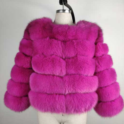 Women Warm Real Fox Fur Coat Short Slim Winter Genuine Fur Jacket Fashion Outwear Luxury Natural Fox Fur Coat For Girls FC-034