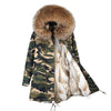 Fashion women's rabbit fur lining hooded long  coat parkas outwear army green Large raccoon fur collar winter jacket DHL