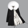 Fashion women's rabbit fur lining hooded long  coat parkas outwear army green Large raccoon fur collar winter jacket DHL