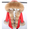 Fashion women's rabbit fur lining hooded long  coat parkas outwear army green Large raccoon fur collar winter jacket DHL