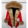 Fashion women's rabbit fur lining hooded long  coat parkas outwear army green Large raccoon fur collar winter jacket DHL