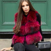 BFFUR 2019 Women Real Raccoon Fur Vest 100% Real Fur Vests Female Autumn Winter Waistcoat Park With Fur Solid Color Fur Coat