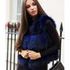 BFFUR 2019 Women Real Raccoon Fur Vest 100% Real Fur Vests Female Autumn Winter Waistcoat Park With Fur Solid Color Fur Coat