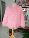 Women real mongolian sheep fur coat ladies leather short style beach wool fur jacket female outerwear