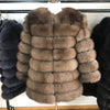 70CM Women Fur Coat Fox Real Natural Winter Genuine Natural Women Fox Fur Coat With Fur Vest Girl Coat Womens Vests Fox Coat DHL