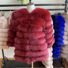 70CM Women Fur Coat Fox Real Natural Winter Genuine Natural Women Fox Fur Coat With Fur Vest Girl Coat Womens Vests Fox Coat DHL