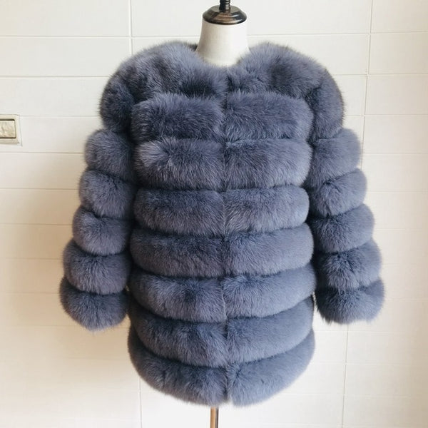 70CM Women Fur Coat Fox Real Natural Winter Genuine Natural Women Fox Fur Coat With Fur Vest Girl Coat Womens Vests Fox Coat DHL