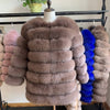 70CM Women Fur Coat Fox Real Natural Winter Genuine Natural Women Fox Fur Coat With Fur Vest Girl Coat Womens Vests Fox Coat DHL