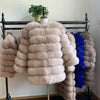 70CM Women Fur Coat Fox Real Natural Winter Genuine Natural Women Fox Fur Coat With Fur Vest Girl Coat Womens Vests Fox Coat DHL