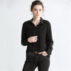 Hodisytian 2019 Women Blouse Shirts Natural Silk Elegant Turn-down Neck Slim Fit Female Tops Blouse Long Sleeve Outfit Femme