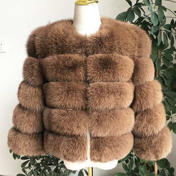2019 new style real fur coat 100% natural fur jacket female winter warm leather fox fur coat high quality fur vest Free shipping