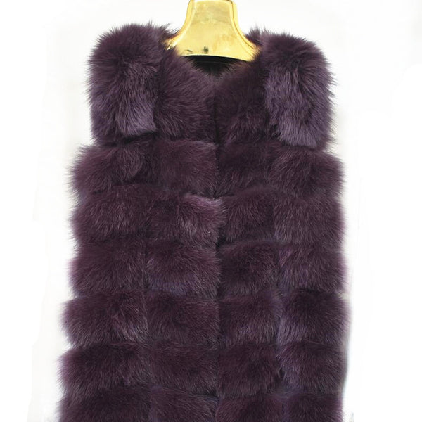 2019 ladies new natural fox fur square vest real fur vest casual fashion European autumn and winter street style