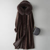 PUDI A18179 women's winter  real wool fur fox collar warm jacket coat lady Long coat jacket overcoat