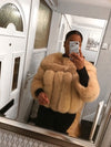 Women Warm Real Fox Fur Coat Short Slim Winter Genuine Fur Jacket Fashion Outwear Luxury Natural Fox Fur Coat For Girls FC-034