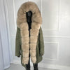 girl parka real fur parka with fox fur big large fox fur collar liner rabbit fur Detachable natural fur coat Female Fox Parkas
