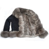 2019Women's New Natural Fox Fur Denim Jacket, Parker Clothing Rabbit Fur Lining Real Fox Fur Denim Jacket Warm Fashion Casual E