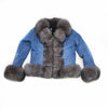 2019Women's New Natural Fox Fur Denim Jacket, Parker Clothing Rabbit Fur Lining Real Fox Fur Denim Jacket Warm Fashion Casual E
