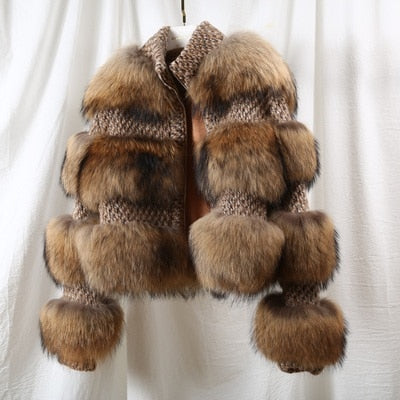 2019 winter jacket women parka real fur coat natural raccoon fur collar woolen coat bomber jacket korean streetwear new