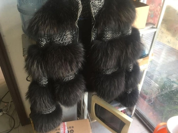 2019 winter jacket women parka real fur coat natural raccoon fur collar woolen coat bomber jacket korean streetwear new