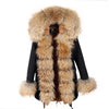 2019 natural real fox fur Jacke coat Real Fox Fur Collar Cuff Hooded Coat Short Parka Long Camouflage winter jacket