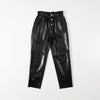 Leather Pants Women Streetwear Black White Leather Trousers Fleece Pants Women Patent Genuine Leather Pants Winter Pants Women