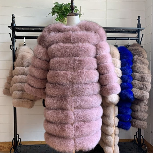 2019 Real Fox Fur Coat Women Natural Real Fur Jackets Vest  Winter Outerwear Women Clothes