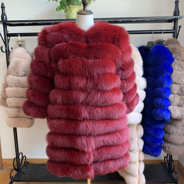 2019 Real Fox Fur Coat Women Natural Real Fur Jackets Vest  Winter Outerwear Women Clothes