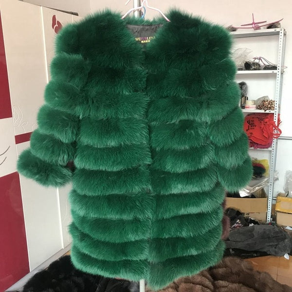 2019 Real Fox Fur Coat Women Natural Real Fur Jackets Vest  Winter Outerwear Women Clothes