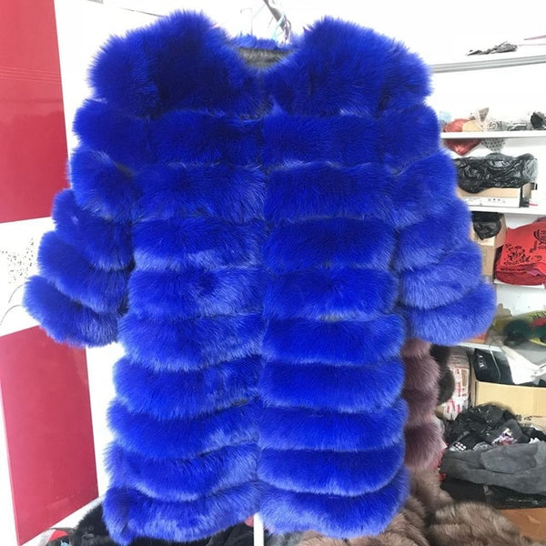 2019 Real Fox Fur Coat Women Natural Real Fur Jackets Vest  Winter Outerwear Women Clothes