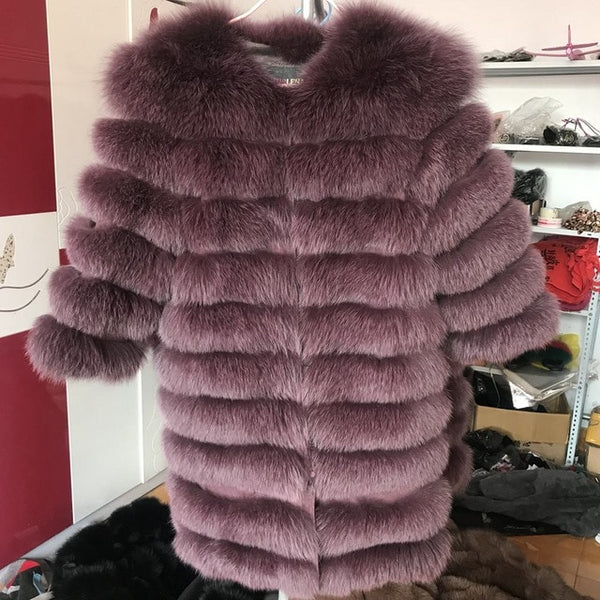 2019 Real Fox Fur Coat Women Natural Real Fur Jackets Vest  Winter Outerwear Women Clothes