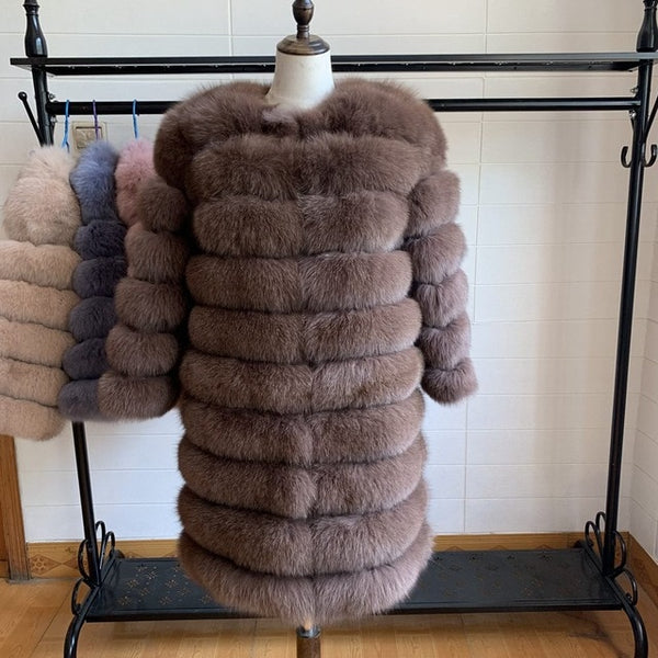 2019 Real Fox Fur Coat Women Natural Real Fur Jackets Vest  Winter Outerwear Women Clothes