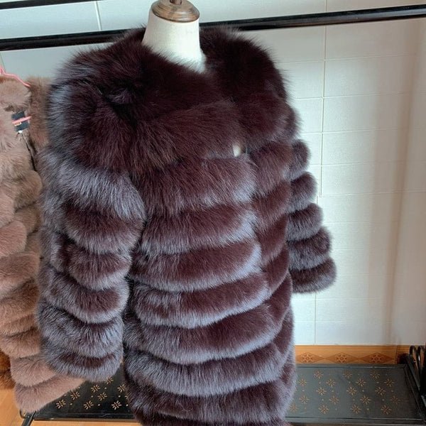 2019 Real Fox Fur Coat Women Natural Real Fur Jackets Vest  Winter Outerwear Women Clothes