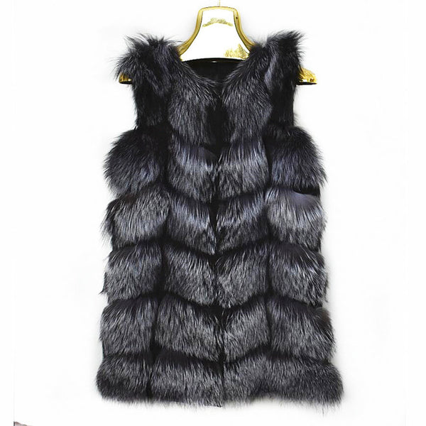 2019ladies new red fox fur vest natural fox fur real fox fur vest casual fashion warm autumn and winter European street style