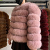 2019 55CM New Women Warm Real Fox Fur Coat Short Winter Fur Jacket Outerwear Natural Blue Fox Fur Coats for Women Hot Promotion